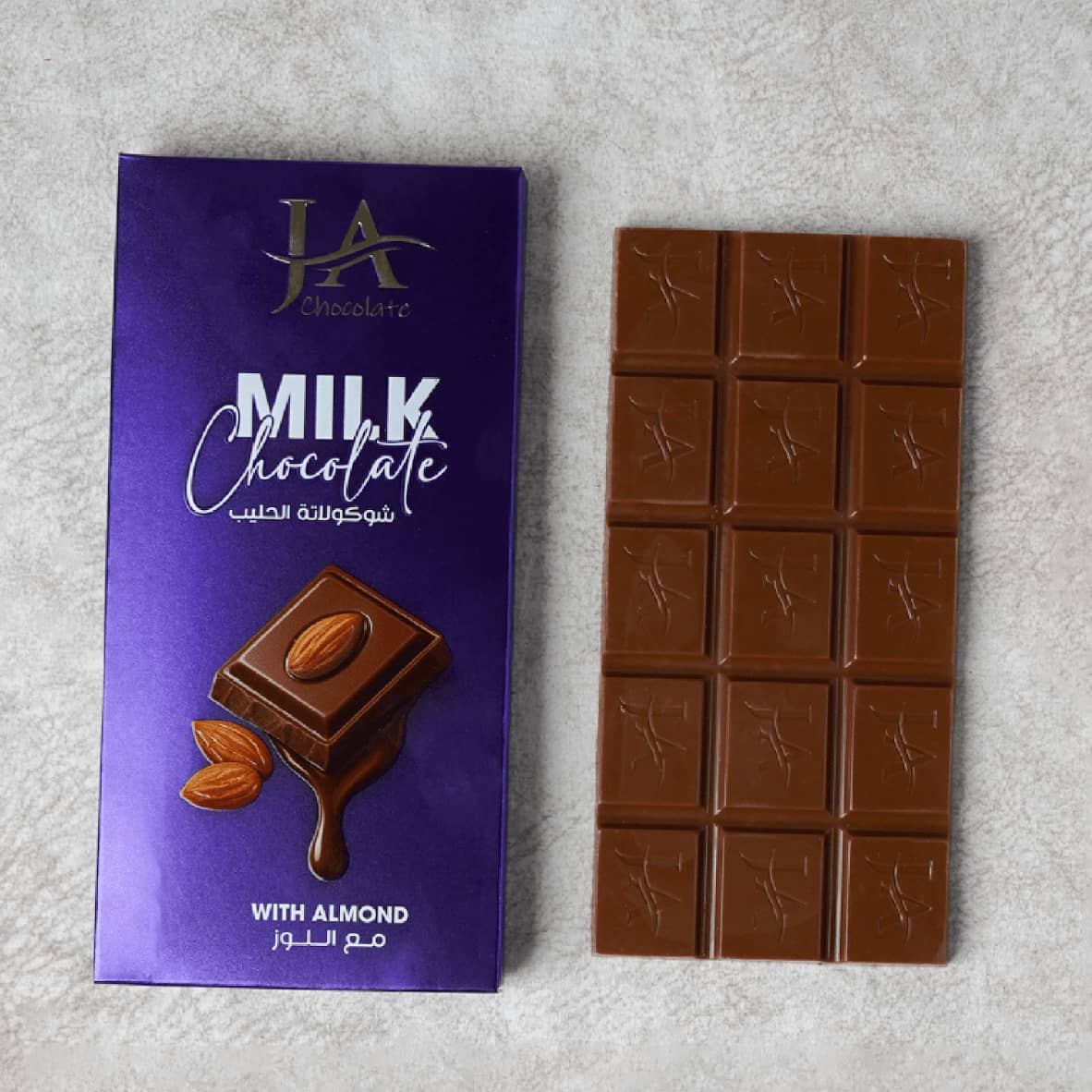 ja chocolate factory milk chocolate with almonds